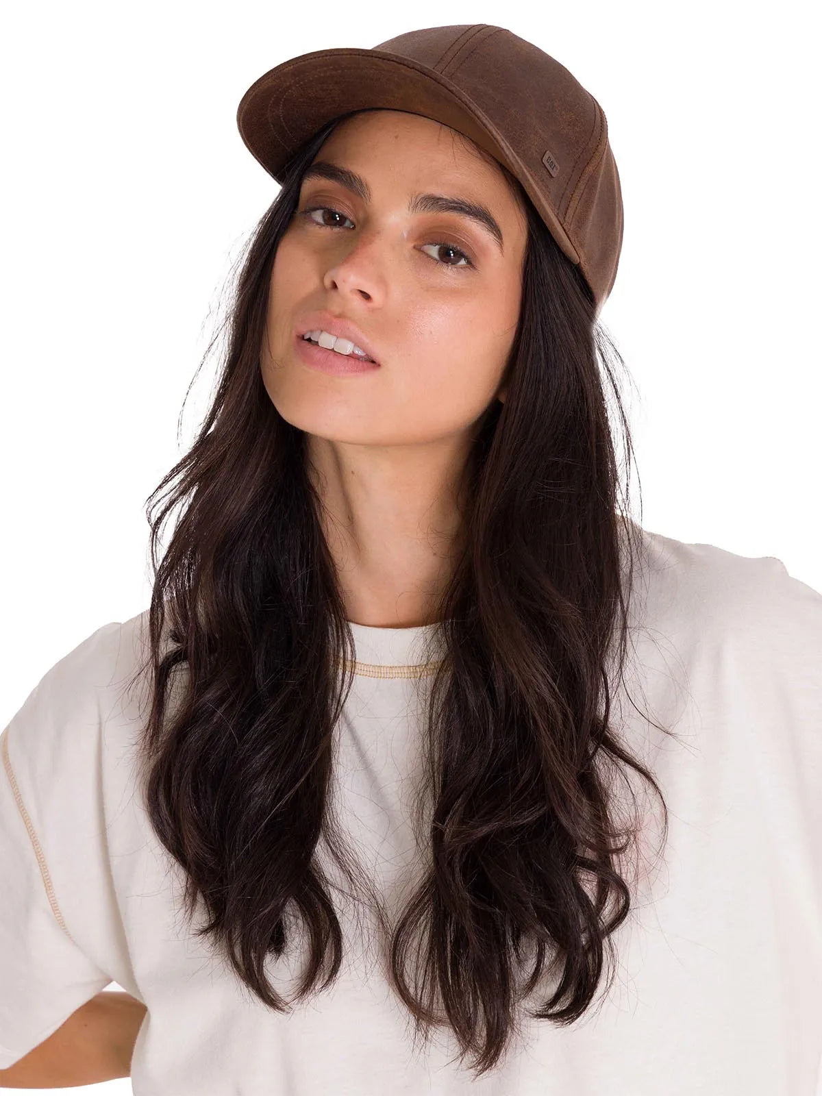 Jockey Cuero Francés Casual Unisex Faux Leather Hat Café Cat