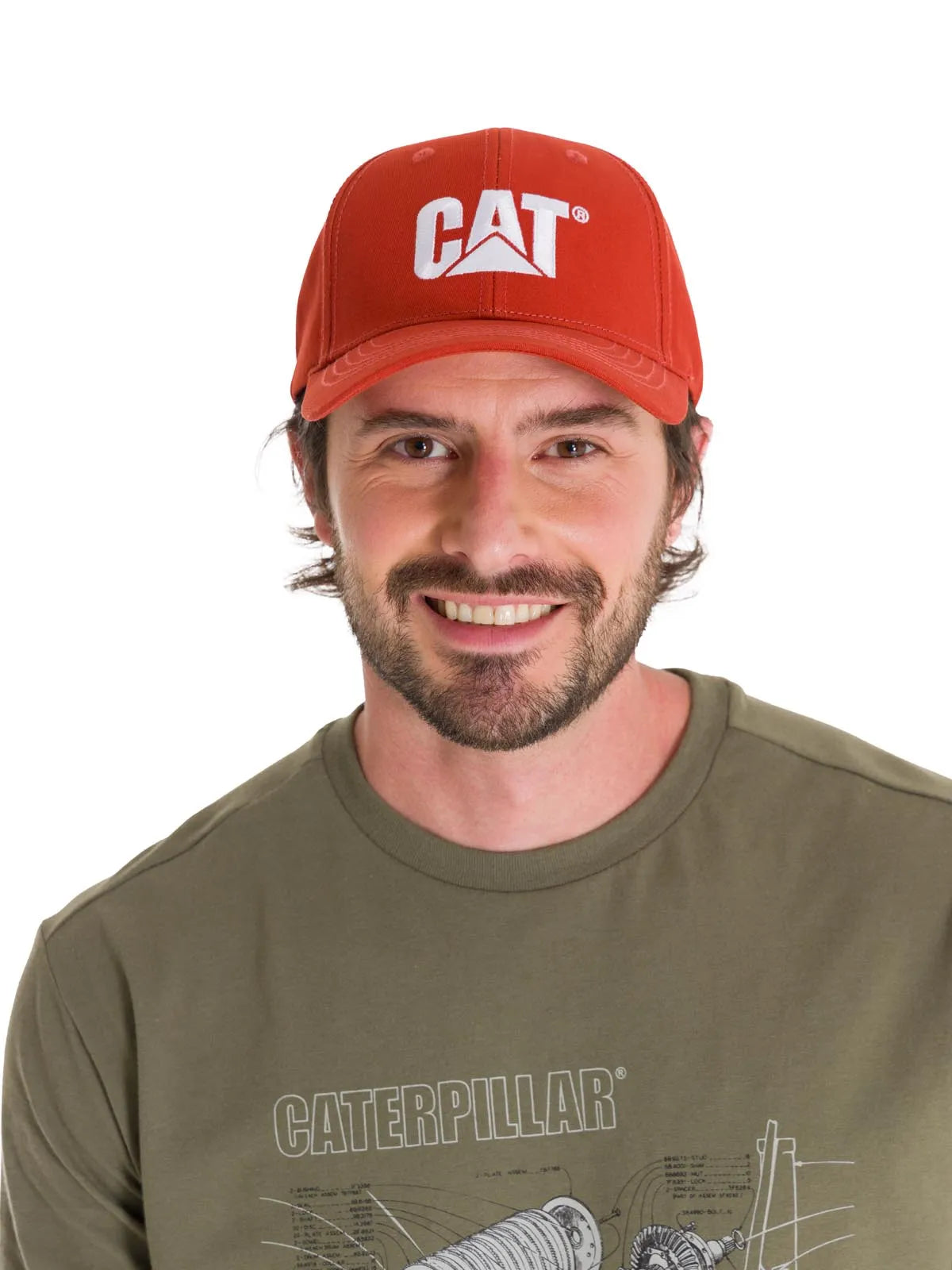 Jockey Con Broche Casual Hombre Cat Logo Hat Rojo Cat