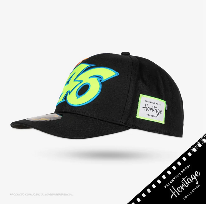 Gorra VR46 Valentino Rossi 46 Heritage Collection Negra