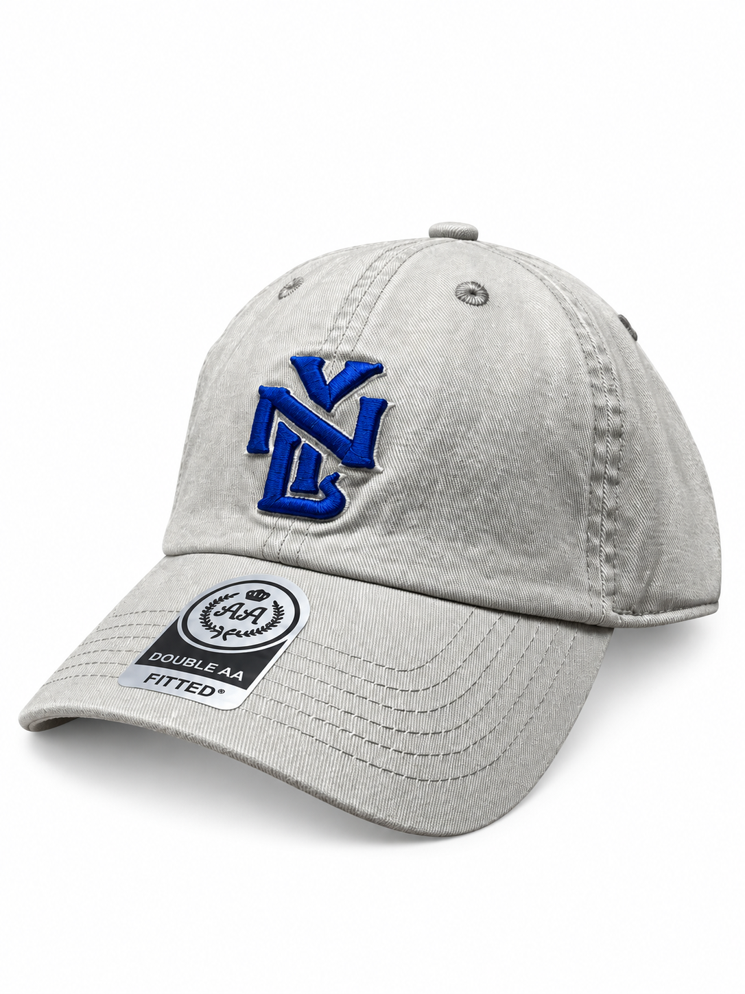 Gorra Double AA Dad Cap Gris NYL Azul Rey