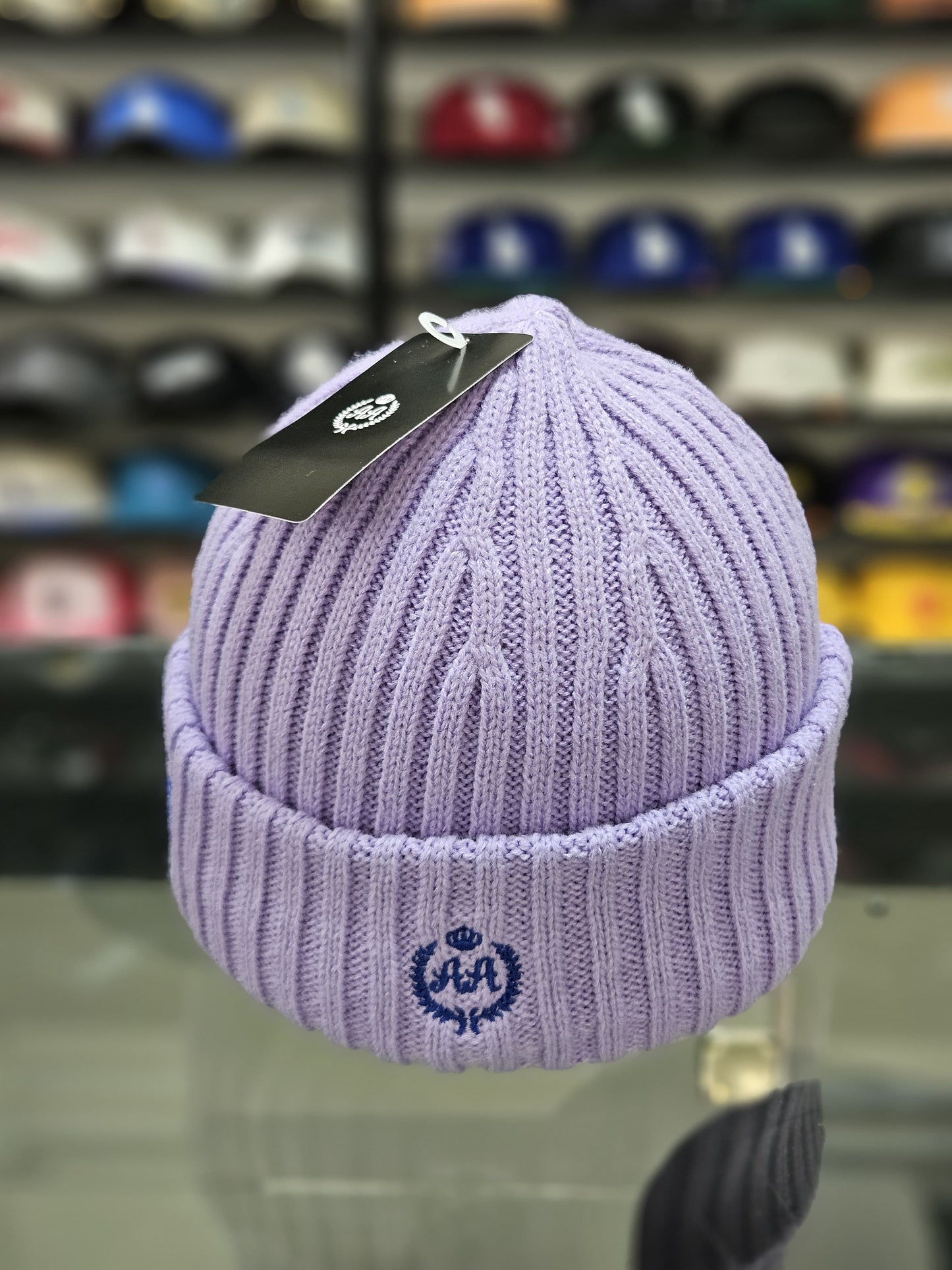 Gorro lana Double AA New York purpura