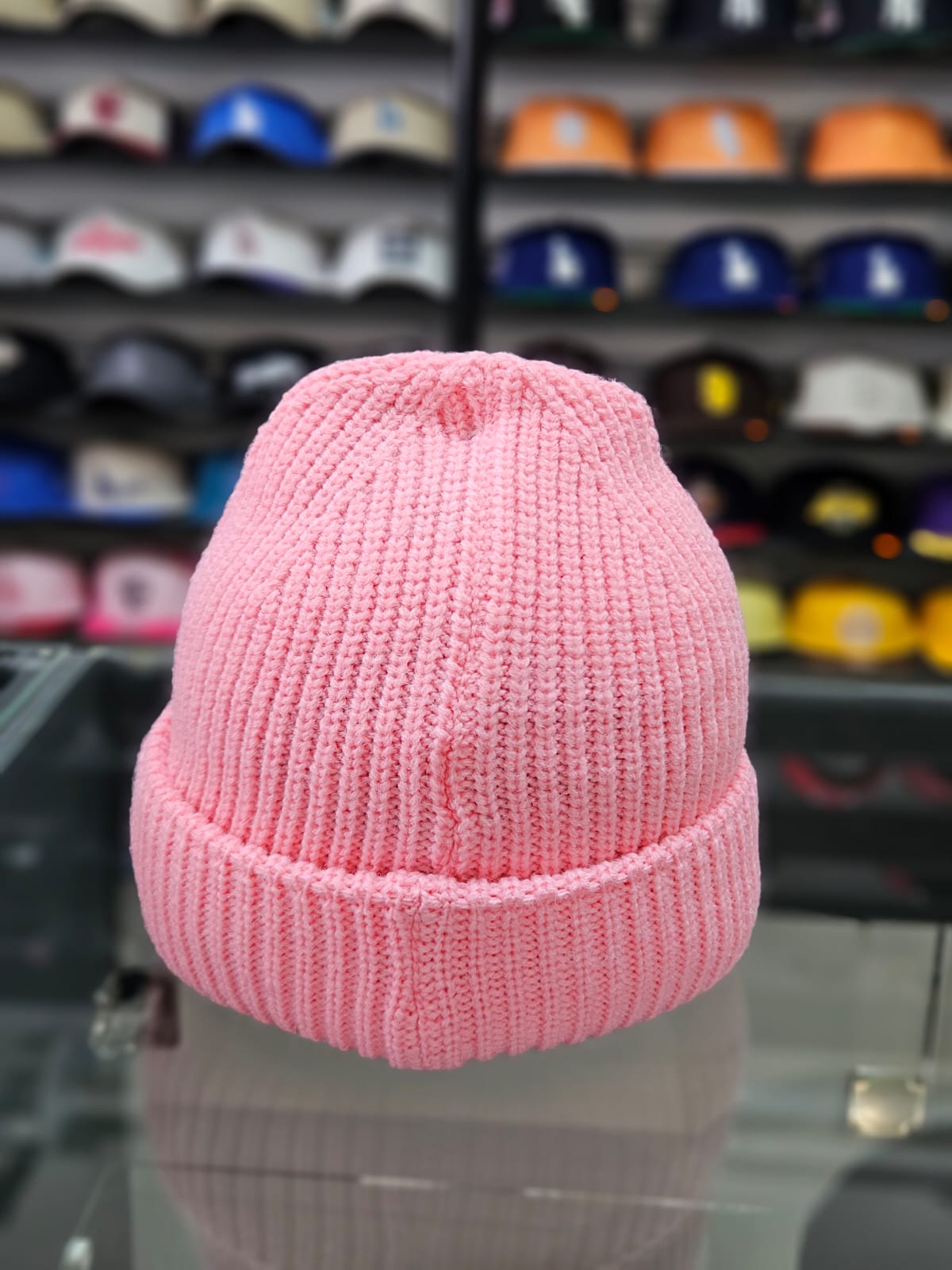 Gorro lana Double AA Boston rosa