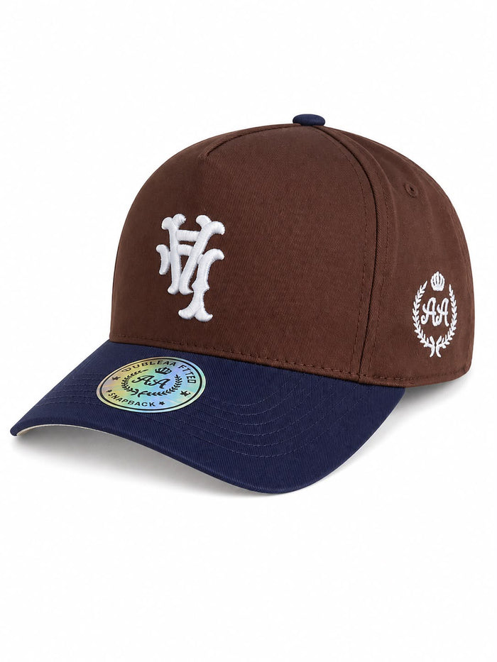 Gorra Double AA Curvo Café NY Visera Azul