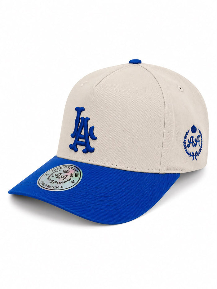 Gorra Double AA Curvo Crema LA Visera Azul