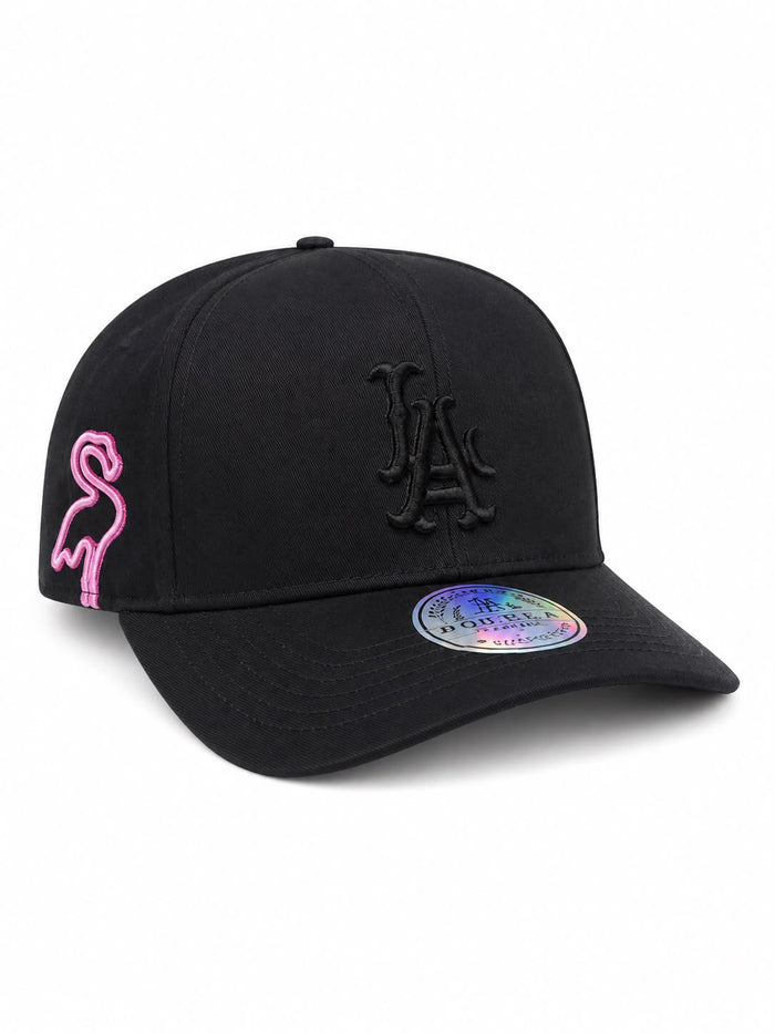 Gorra Double AA Curvo Negro LA Flamingo