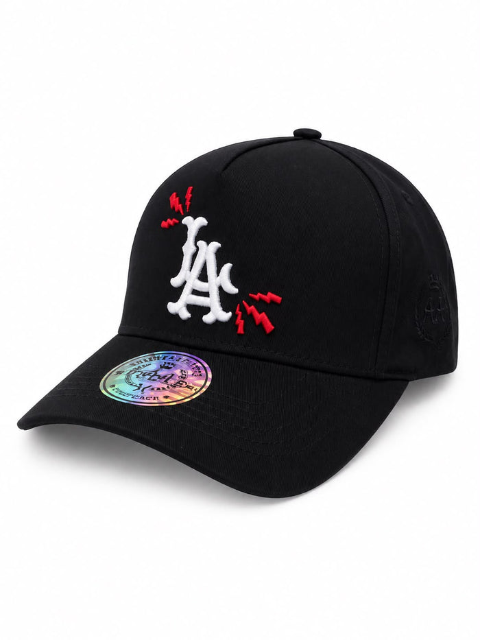 Gorra Double AA Curvo Negro LA Rojo
