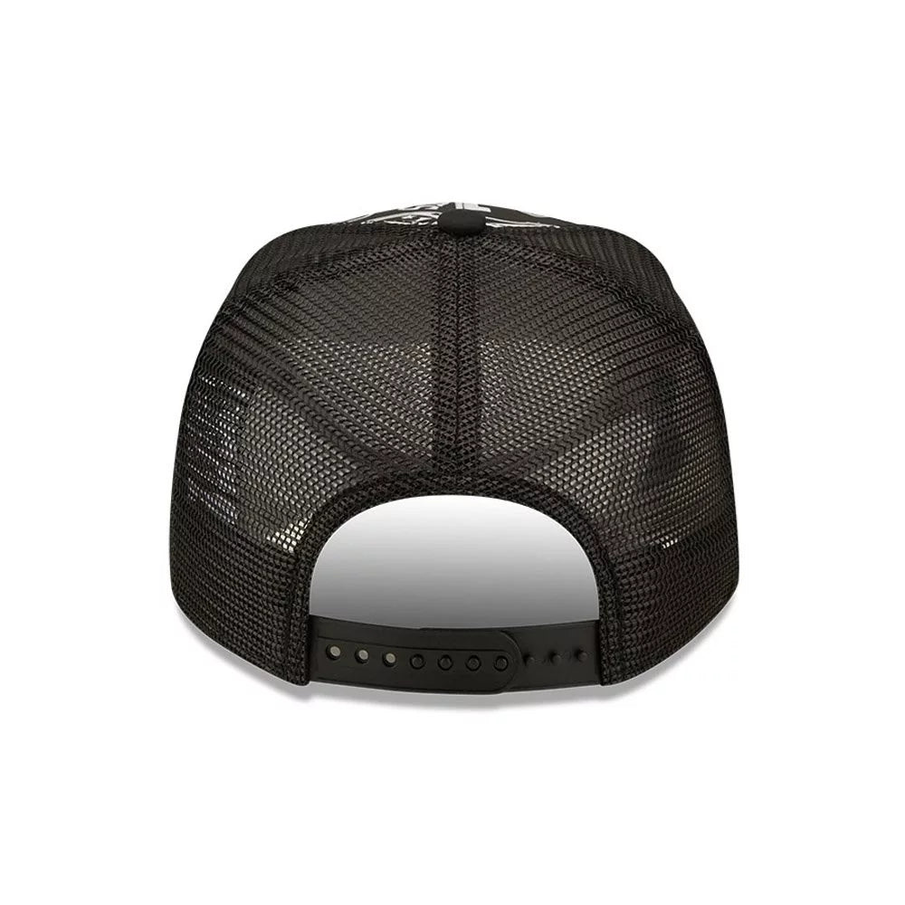 Jockey New Era NFL All Over Print Black A-Frame Trucker Cap