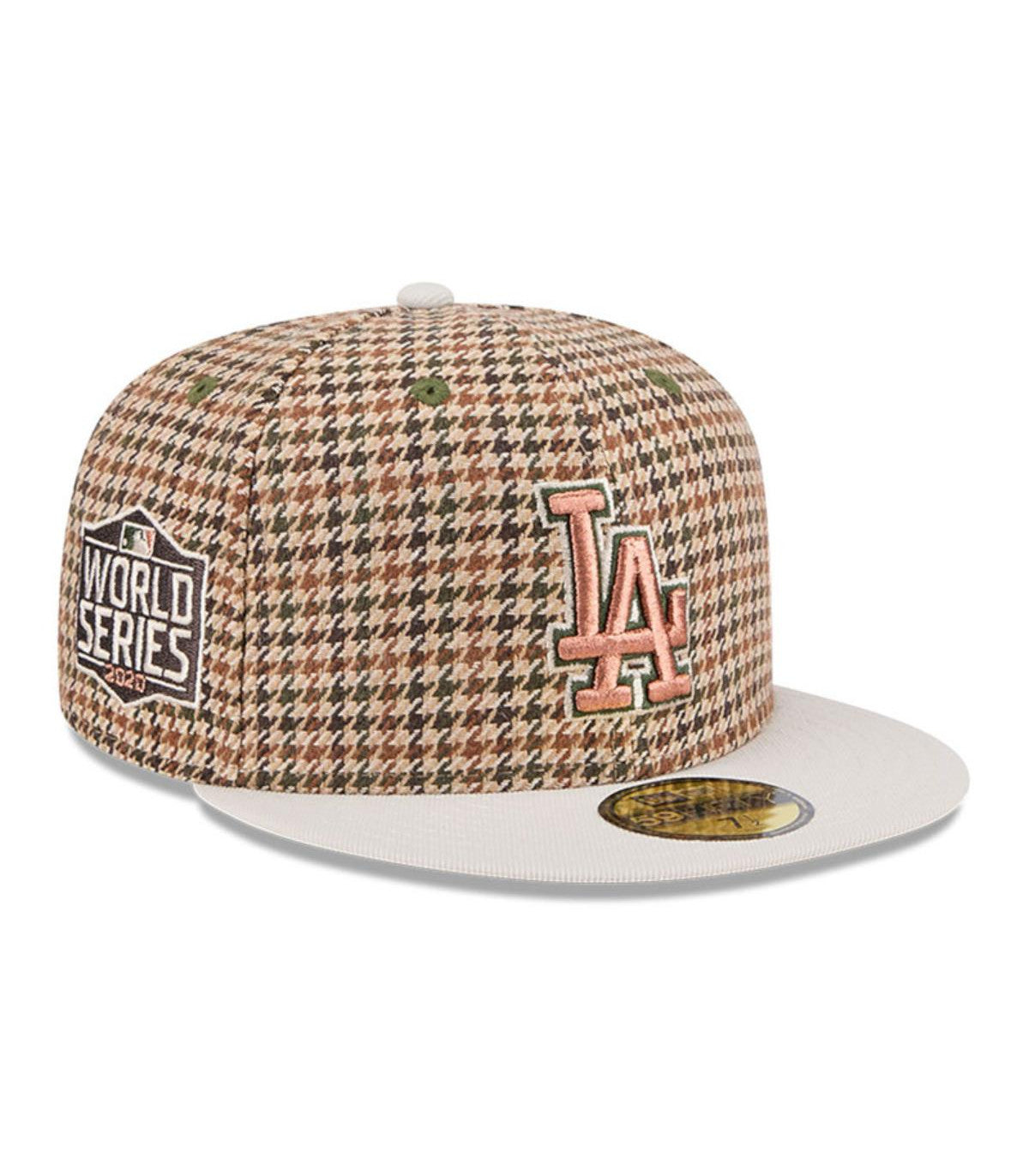 Gorra New Era 59Fifty Los Angeles Dodgers MLB Houndstooh Open Brown