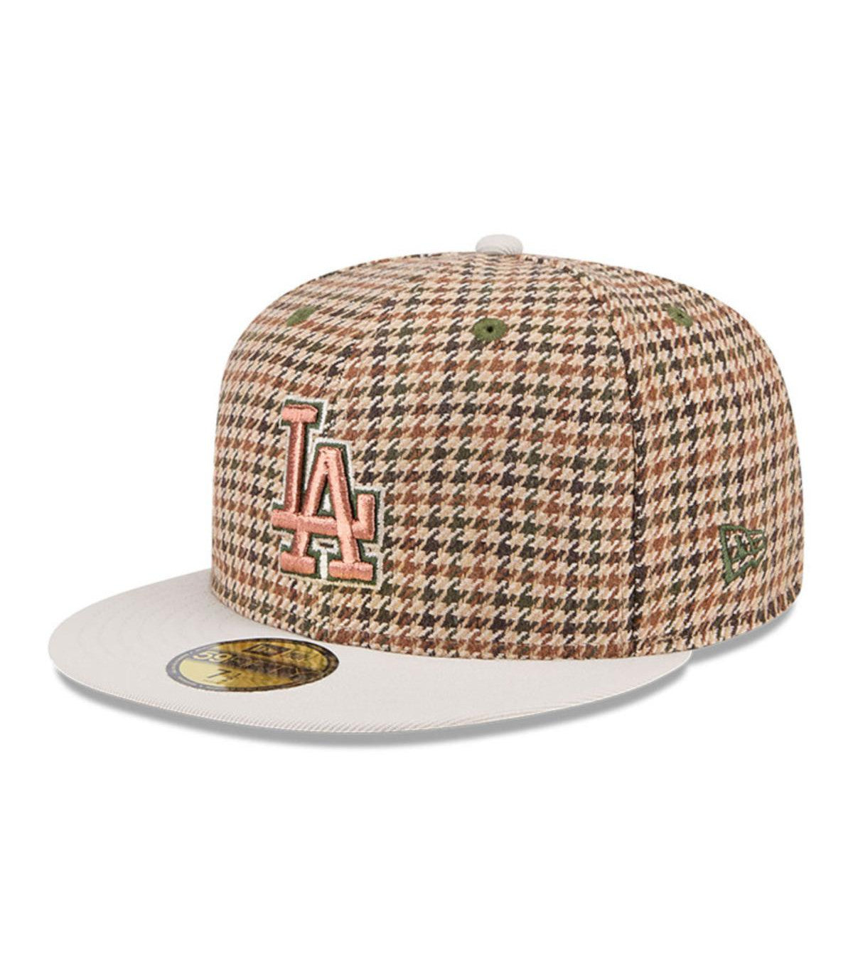 Gorra New Era 59Fifty Los Angeles Dodgers MLB Houndstooh Open Brown