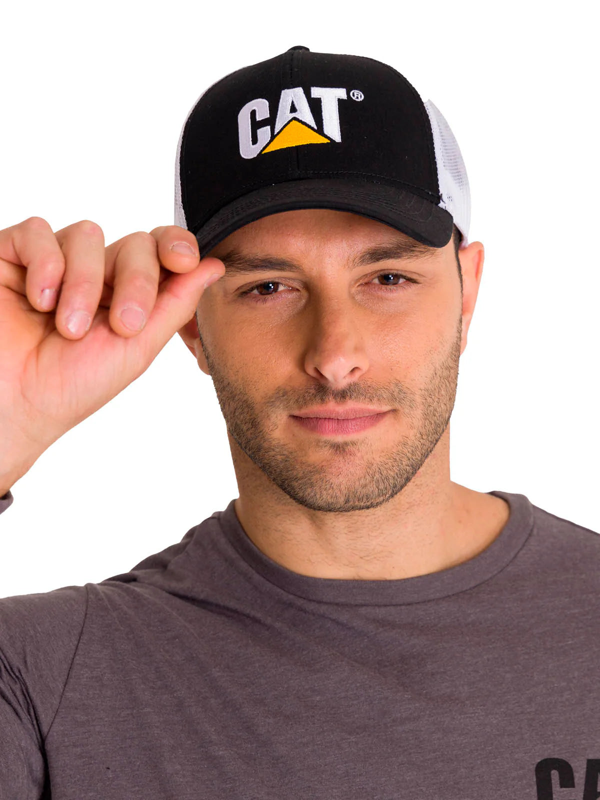 Gorra Hombre Logo Bordado Café Cat