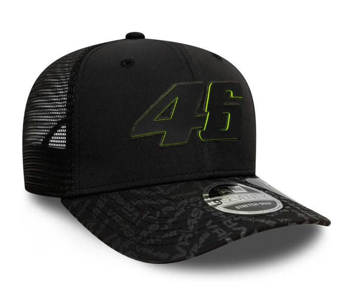 Gorra VR46 New Era 9SEVENTY Trucker Negra 46 Valentino Rossi