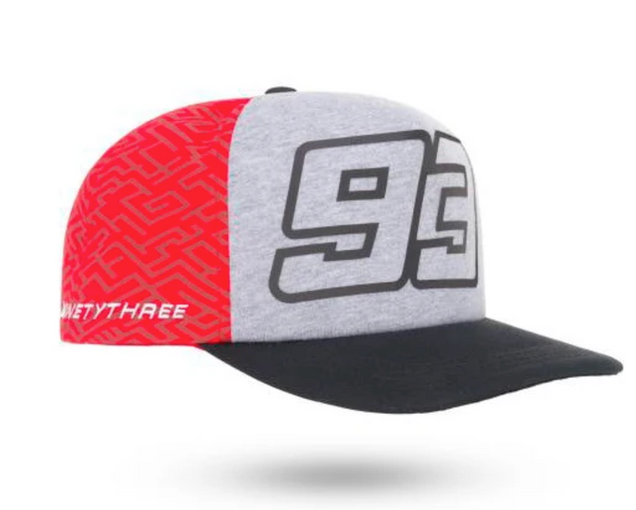 Gorra Marc Márquez 93 Gris Roja Laberinto MM93