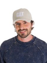 Gorra Con Hebilla Casual Unisex Pigment Dyed Cat Logo Hat Beige Cat