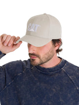 Gorra Con Hebilla Casual Unisex Pigment Dyed Cat Logo Hat Beige Cat