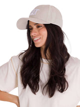 Gorra Con Hebilla Casual Unisex Pigment Dyed Cat Logo Hat Beige Cat