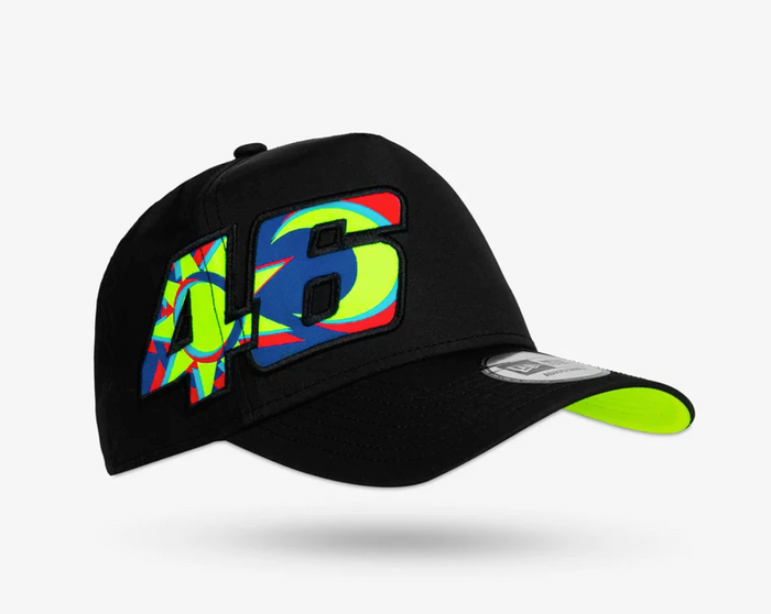 Gorra VR46 Valentino Rossi 46 New Era A-Frame Negra Multicolor