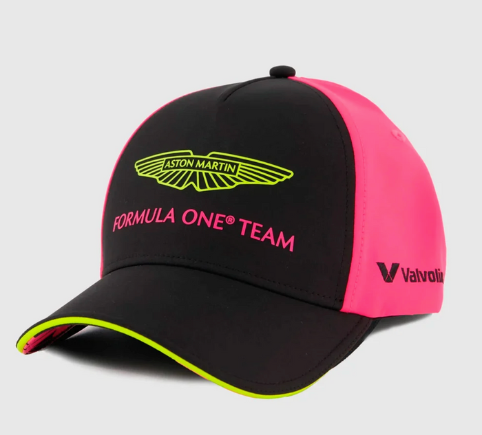 Gorra Aston Martin Aramco F1 Team New Era Negra Rosa