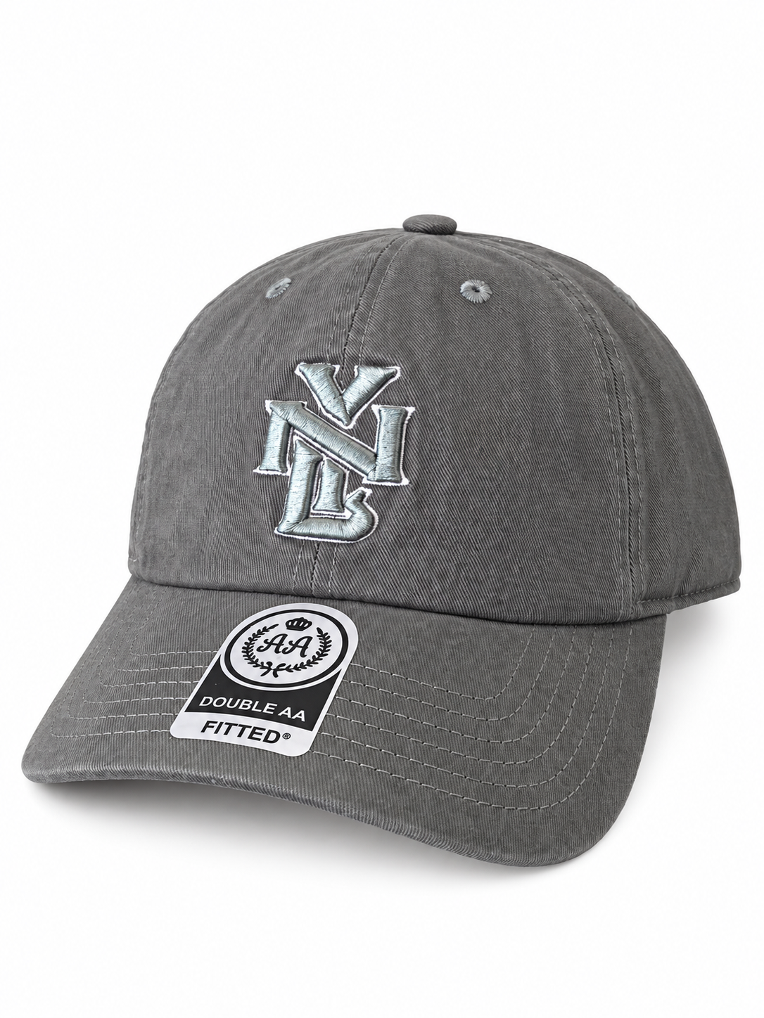 Gorra Double AA Curvo Gris NYL Celeste