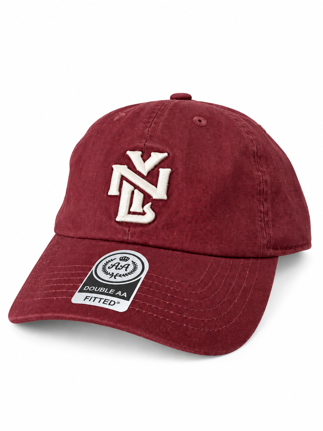 Gorra Double AA Curvo Burdeo NYL Crema