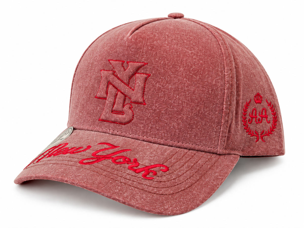 Gorra Double AA Snapback Rojo Lavado NY New York