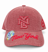 Gorra Double AA Snapback Rojo Lavado NY New York