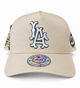 Gorra Double AA Curvo Beige LA Los Angeles