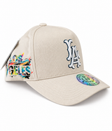 Gorra Double AA Curvo Beige LA Los Angeles