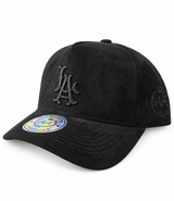 Gorra Double AA Curvo Negro Gamuza LA