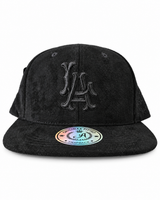 Gorra Double AA Plano Negro Gamuza LA