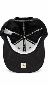 Gorra Double AA Plano Negro Gamuza LA
