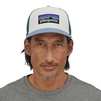 Jockey Patagonia P-6 Logo Trucker Hat White-Light Plume Grey