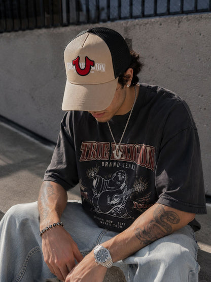 Gorra True Religion Trucker Patch Tan/Negro