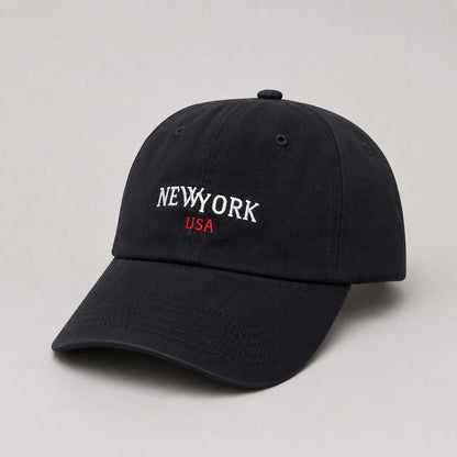 Gorro New York USA Negro | Dad Cap Bordado