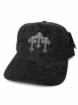 Gorra Snapback Cruces de Tachas Plateadas Negra Premium Cap