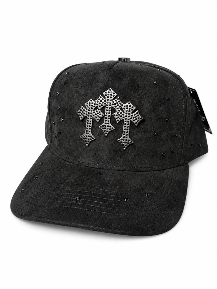 Gorra Snapback Cruces de Tachas Plateadas Negra Premium Cap