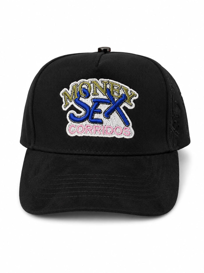 Gorra Corridos Money Sex Parche Bordado Negra Premium Cap
