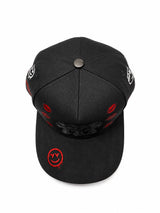 Gorra Snapback Cruces y Labios Negra Roja Premium Cap
