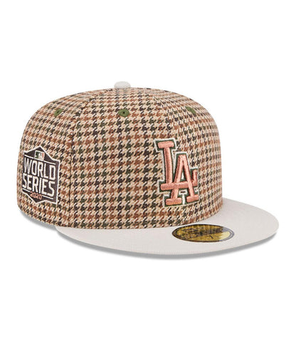 Gorra New Era 59Fifty Los Angeles Dodgers MLB Houndstooh Open Brown