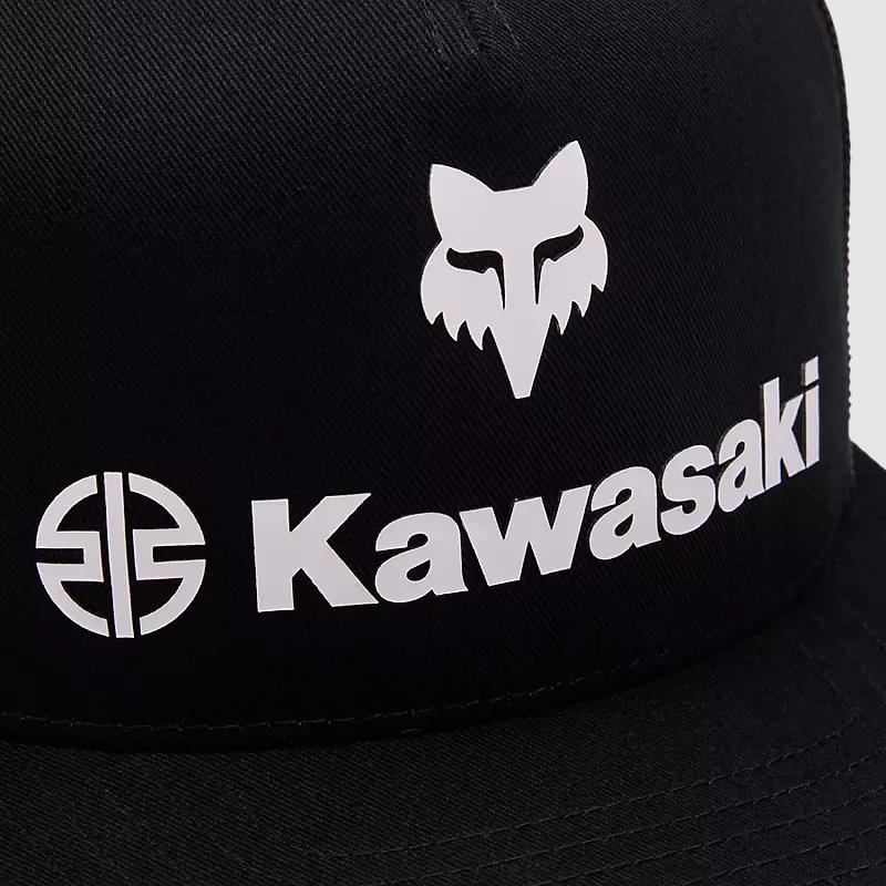 Gorro Jockey Lifestyle Fox X Kawasaki Snapback Negro/Blanco Fox