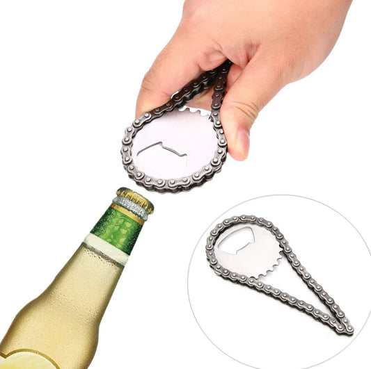 Abridor destapador de botellas cadena de bicicleta